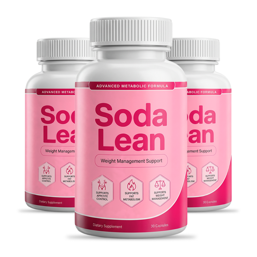 Sodalean official website — three bottles of Sodalean Advanced Metabolic Formula, 30 capsules each
